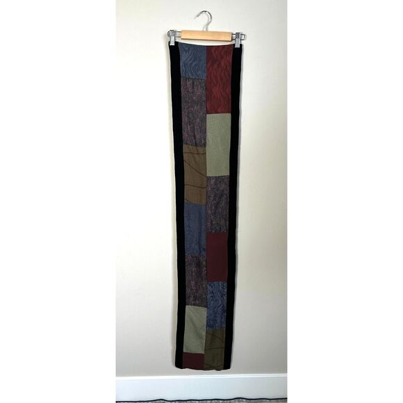 Women's Vintage T.Camey 100% Silk Kimono Velvet Trim Made in Korea Scarf Wrap - Picture 2 of 5